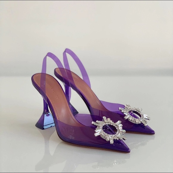 Amina Muaddi Begum Slingback Color Violet. - Picture 2 of 2